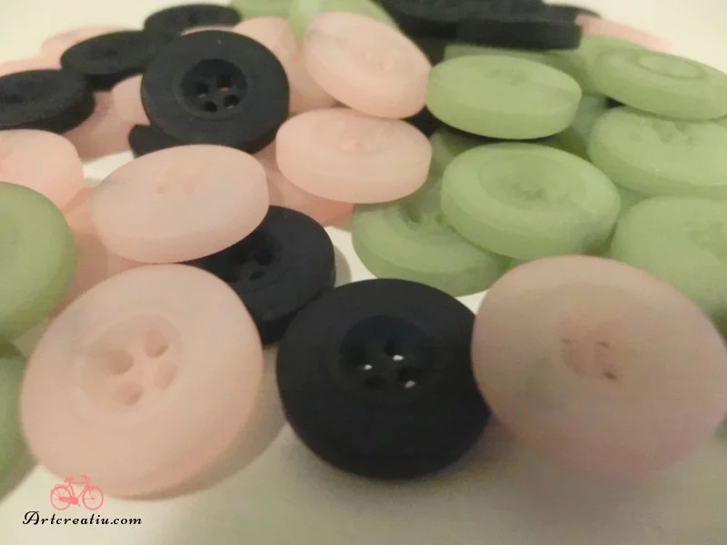 Botones mate color rosa/verde/azúl 