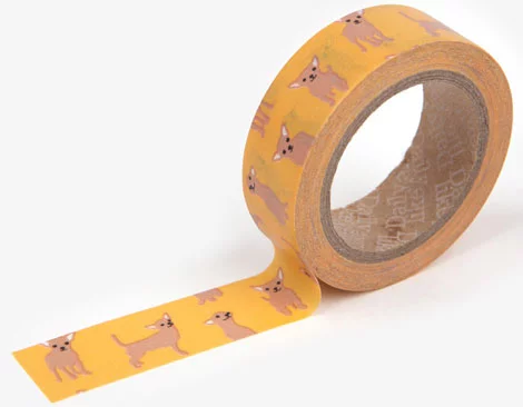 Cinta adhesiva masking tape washi chihuahua 15mm.x10m.