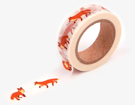 Cinta adhesiva masking tape washi winter fox 15mm.x10m.