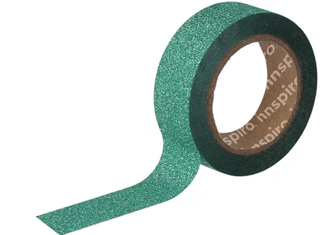 Cinta masking tape purpurina verde