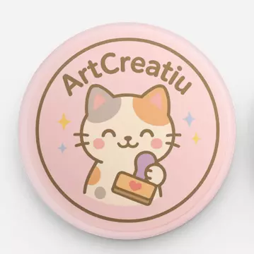 Chapa Stamp Cat 57 x 57 mm - ArtCreatiu