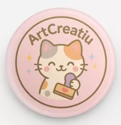 Chapa Stamp Cat  38 x 38 mm - ArtCreatiu