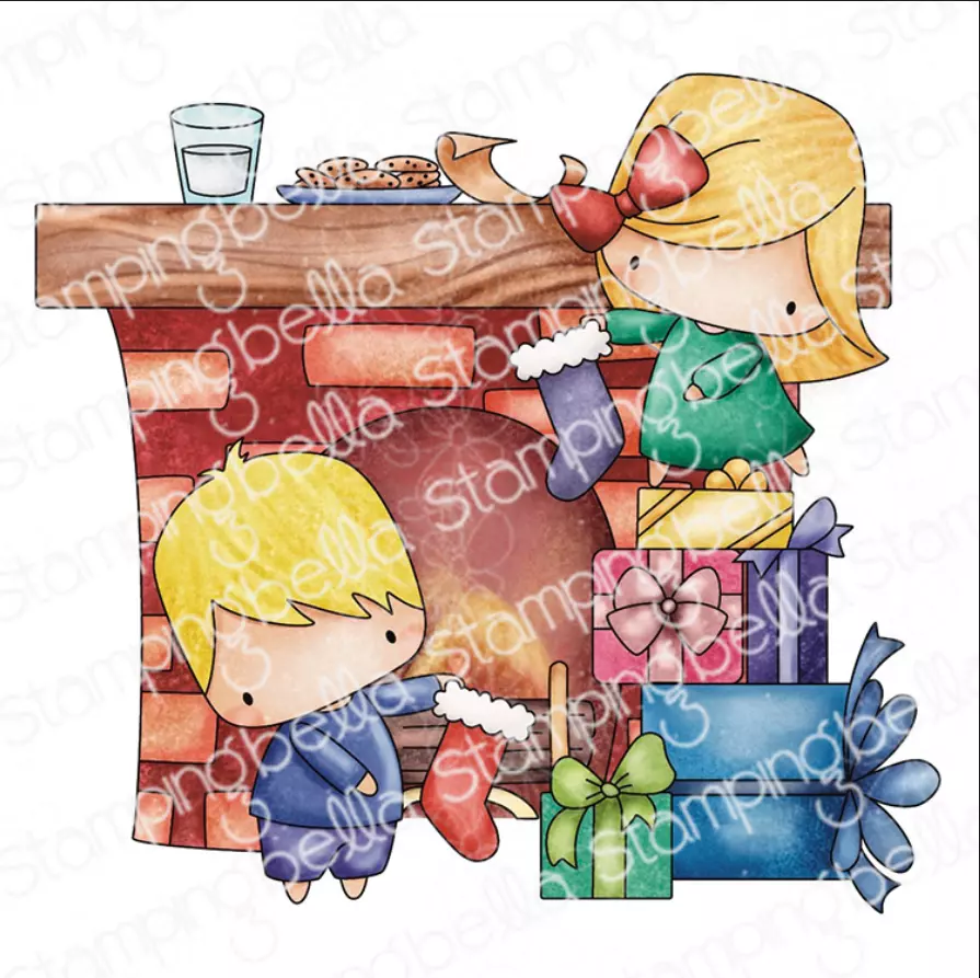 Stampingbella - Little cutie kids hanging christmas stockings