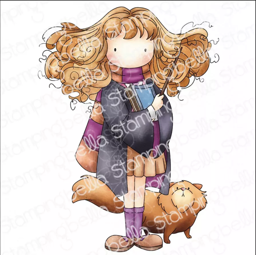 Stampingbella - Tiny townie witch in training with cat