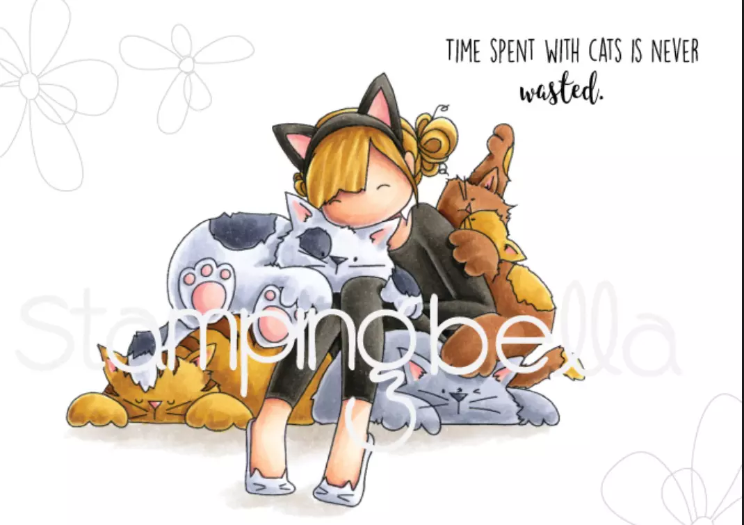Stampingbella - Tiny townie courtney loves kitties (incluye 2 sellos)
