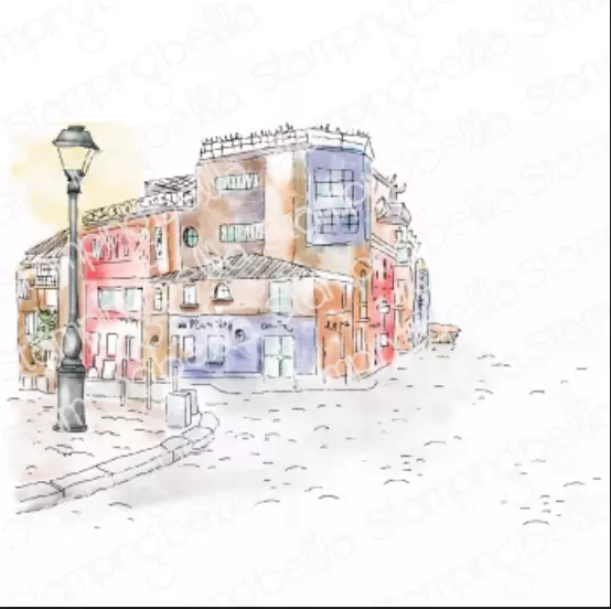 Stampingbella - Sketchy corner backdrop