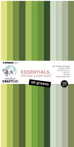 Set de papeles All Greens Essentials Unicolor