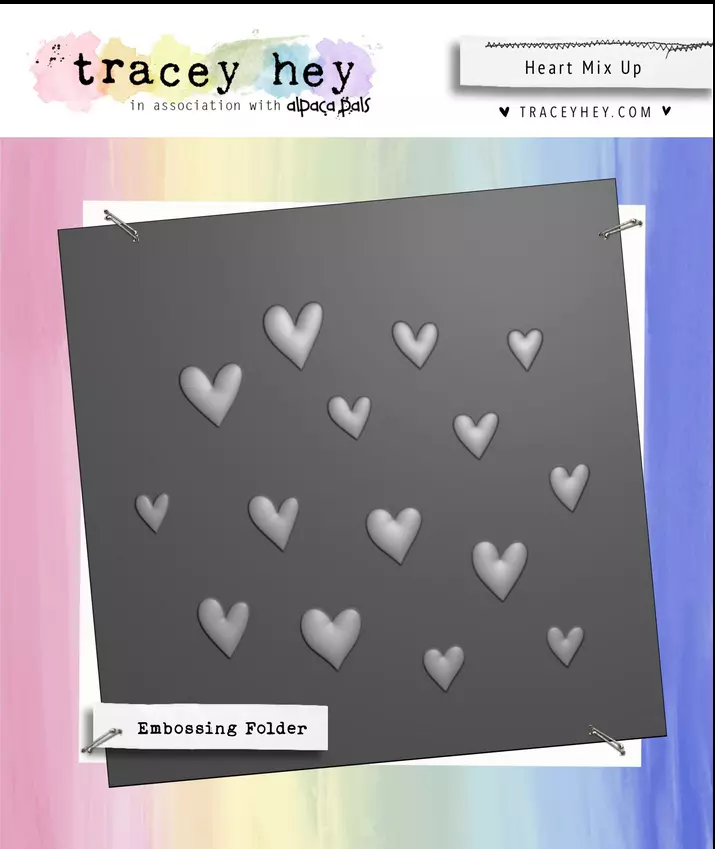 Carpeta Embossing y Stencil Tracey Hey - Heart Mix Up