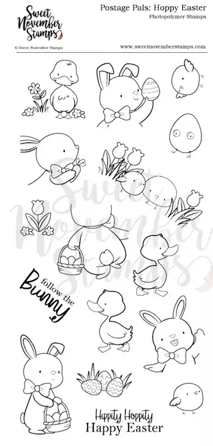 Set de sellos- postage pals: hoppy easter