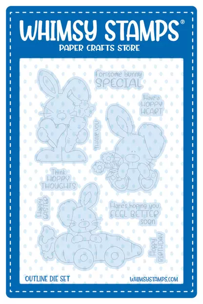 Troquel Whimsy Stamps - Hoppy Thoughts Outline
