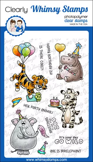 Sellos Whimsy Stamps - Jungle Birthday 