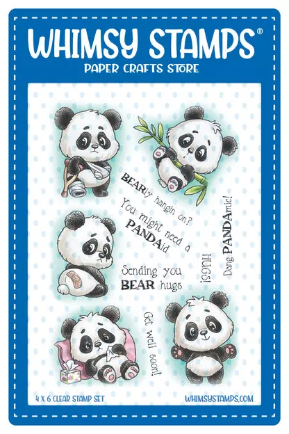 Sellos Whimsy Stamps - Panda Get Well