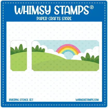 Stencil Whimsy Stamps - Rainbow Landscape Layering