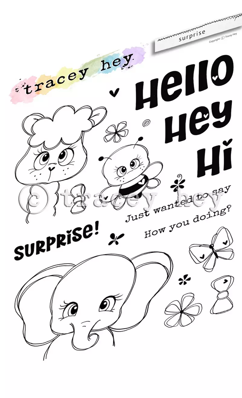 Set de sellos A6 Tracey hey - Surprise