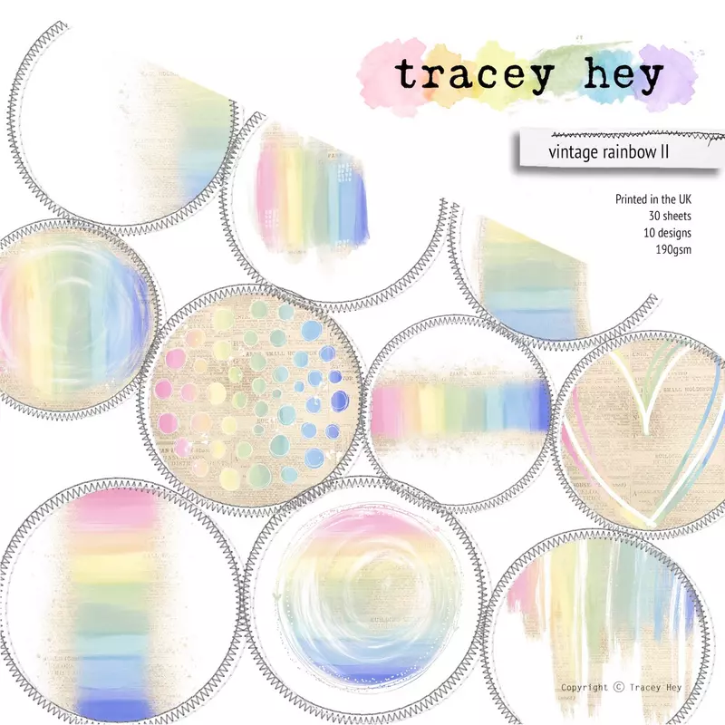 Set de papeles Tracey Hey - Vintage Rainbow II