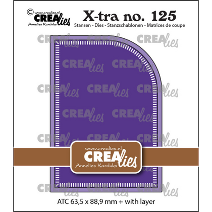 Crealies X-tra Dies ATC con una esquina redondeada y pequeñas rayas (CLXtra125)
