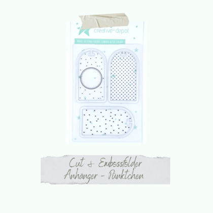 Carpeta de corte y embossing - Etiqueta - Puntitos - 11 x 15,5 cm