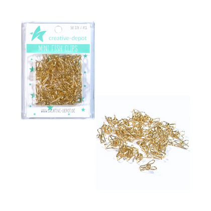 Mini clip de pez - Color dorado - 50 unidades