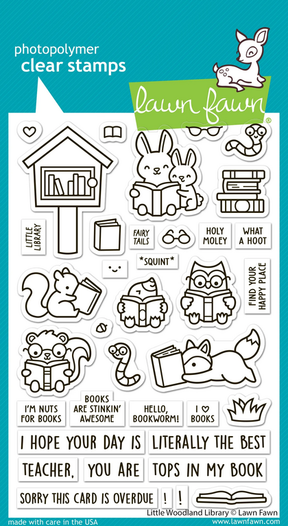 Sellos Lawn Fawn - Little Woodland Library