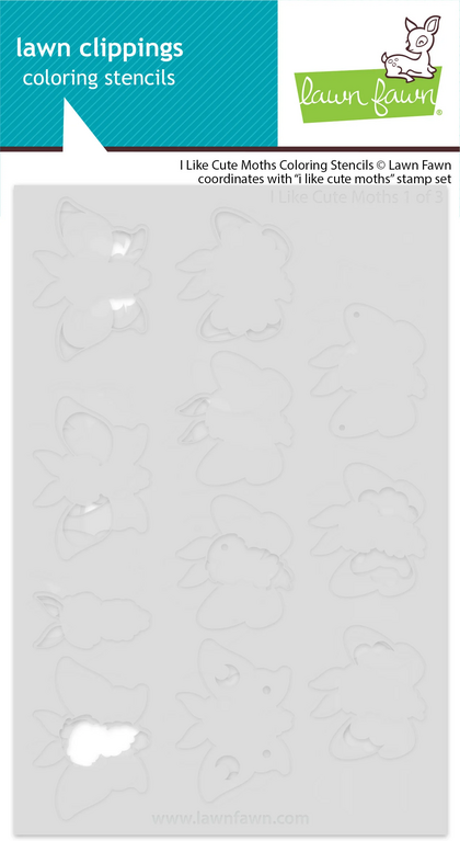 Stencil -I Like Cute Moths Coloring