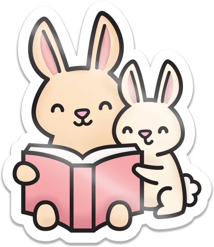 Pegatina - Reading Bunnies Vinilo