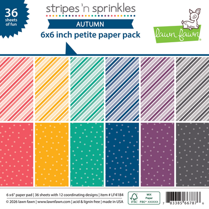 Set de papeles Lawn Fawn - Stripes 'n Sprinkles Autumn