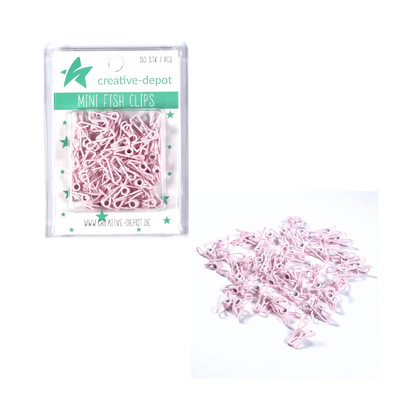 Mini Pinza de Pez - Rosa Bebé - Mate - 50 Unidades