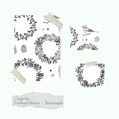 Set de sellos Designline coronas navideñas piñas