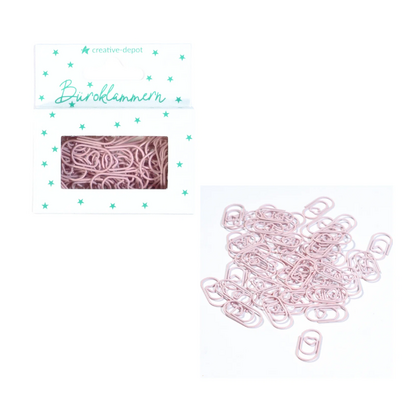 Clip de oficina corazón - Lila pastel - Mate - 50 unidades