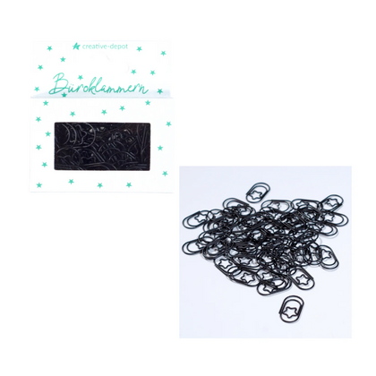 Clip de oficina estrella - Negro - Mate - 50 unidades