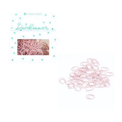 Clip de papel ovalado - Rosa chicle - Mate - 50 unidades