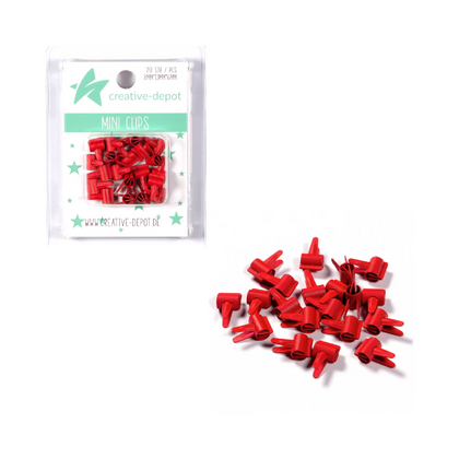 Mini Clip - Rojo Navidad - Mate - 20 unidades