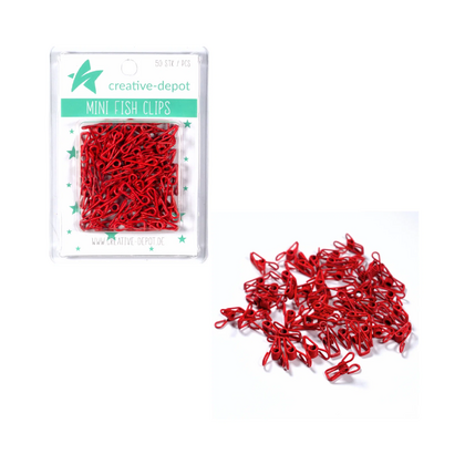 Mini Fish Clip - Rojo Navidad - Mate - 50 unidades