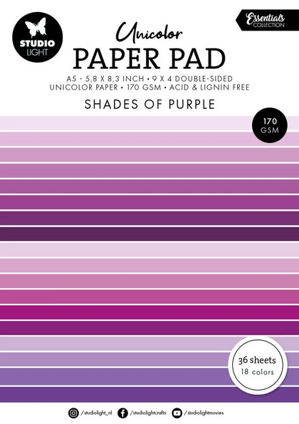 Set de papeles Shades Of Purple A5 Unicolor