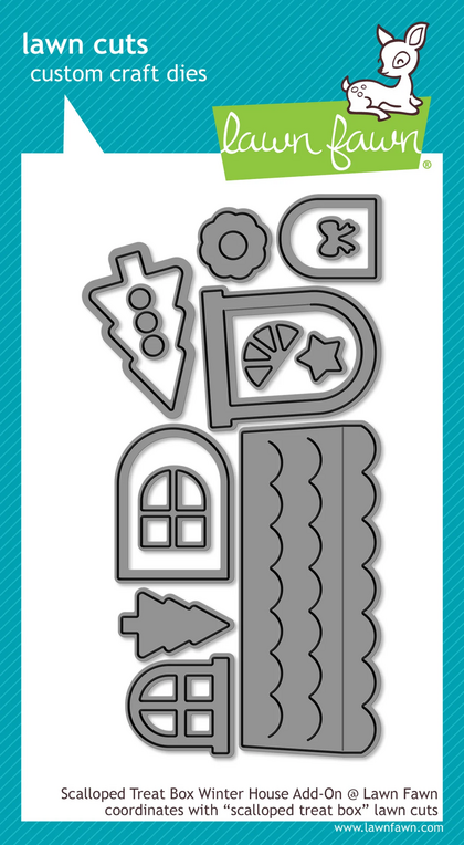 Troquel - Scalloped Treat Box Winter House Add-On