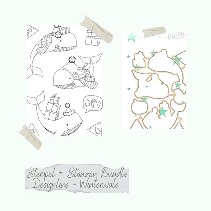 Bundle - Designline - Ballena invernal - Set de sellos y troqueles