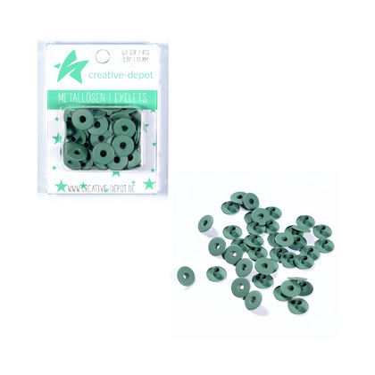 Ojales anchos - Musgo - Mate - 13 mm
