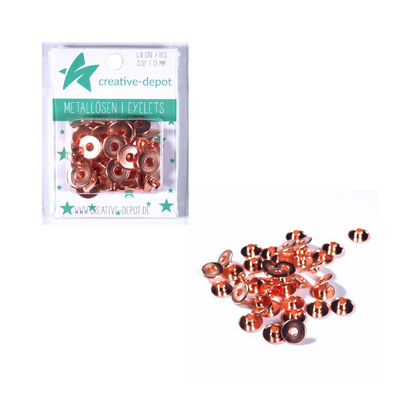 Ojales anchos - Oro rosa - 13mm