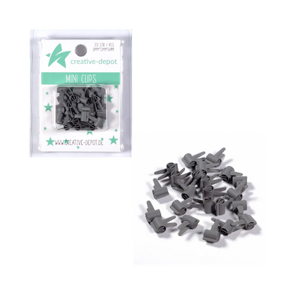 Mini Clip - Gris oscuro - Mate - 20 unidades