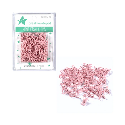 Mini Clip de pez - Chicle rosa - Mate - 50 unidades