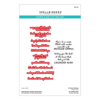 Set de sellos y troquel - Spectacular Holiday Sentiments
