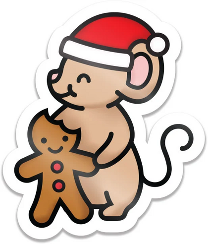 Sticker - Gingerbread Mouse Vinyl
