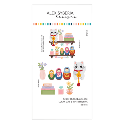 Set de troqueles - Shelf Decor Add-On: Lucky Cat & Matryoshka