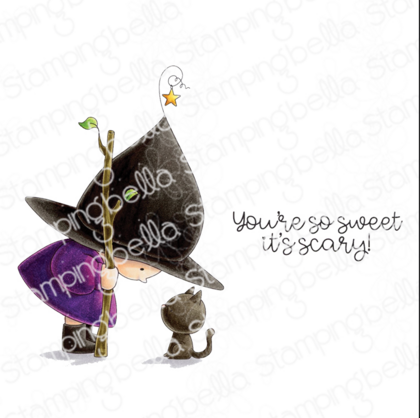 Set de sellos de goma - Lote Girl Witchy and Kitty