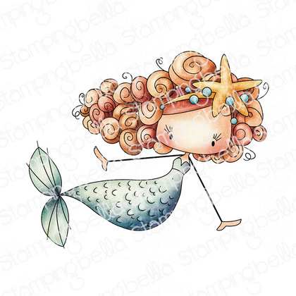 Sello de goma Whimsabella Mermaid Stafish sparkle