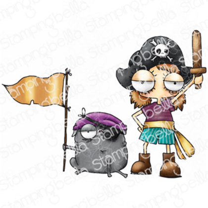 Sello de goma - Mini Oddball Pirate & Pug