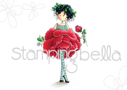 Sello de goma - tiny townie garden girl rose