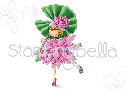 Sello de goma - tiny townie garden girl water lily