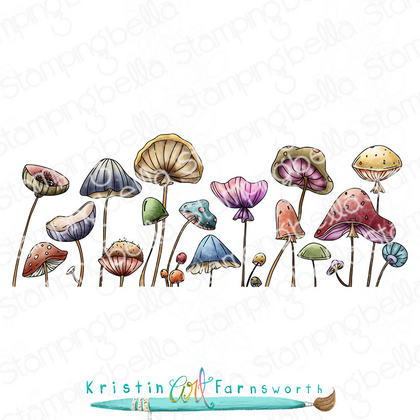 Sello de goma - mushroom border