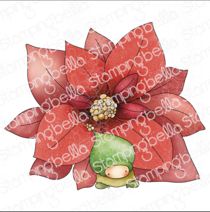 Set de sello de goma - bundle girl with poinsetta